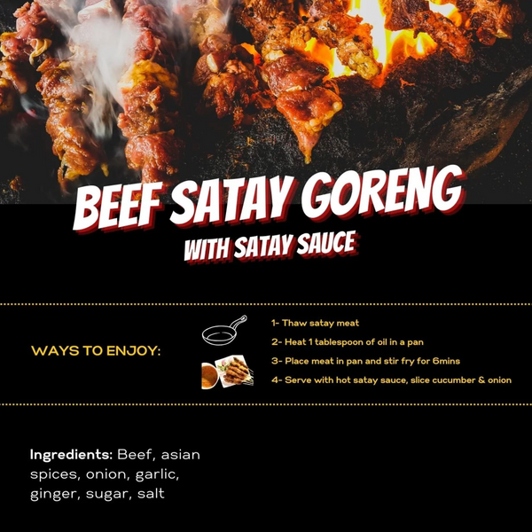 Perhab Beef Satay Goreng with Satay Sauce (500g)