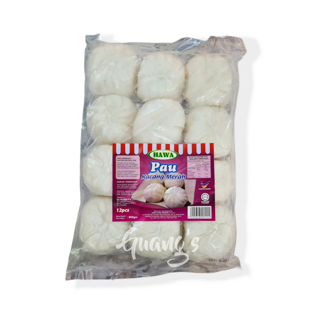 Hawa Kacang Merah Red Bean Pau (600g/12pc)