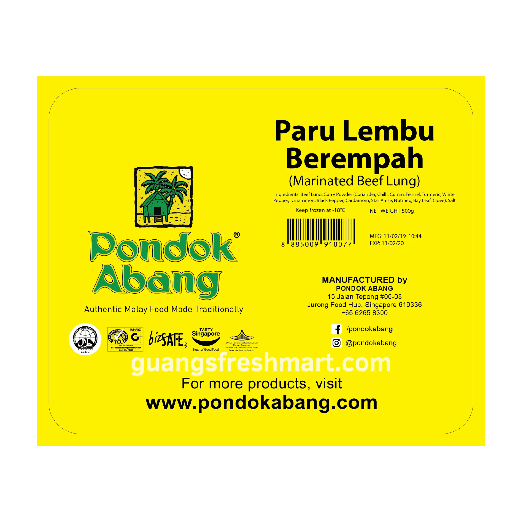 Pondok Abang Paru Lembu Berempah (500g)