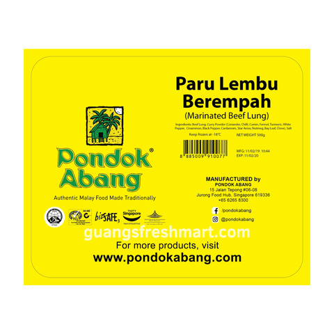 Pondok Abang Paru Lembu Berempah (500g)