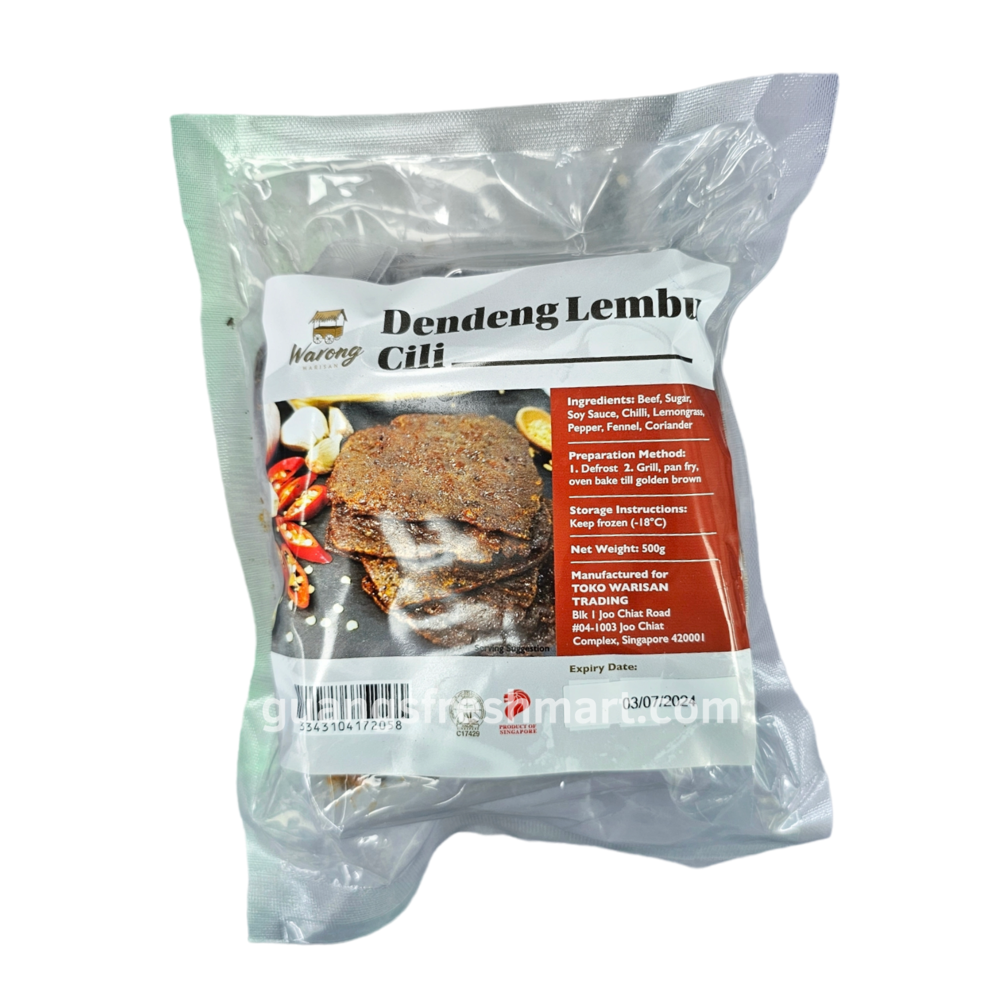Warong Beef Dendeng Lembu Cili (500g)